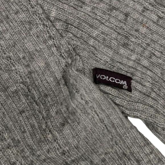 Y2K Volcom Gray Zippered Knit Crop Cardigan Skater Juniors L Women's Small - Picture 4 of 10